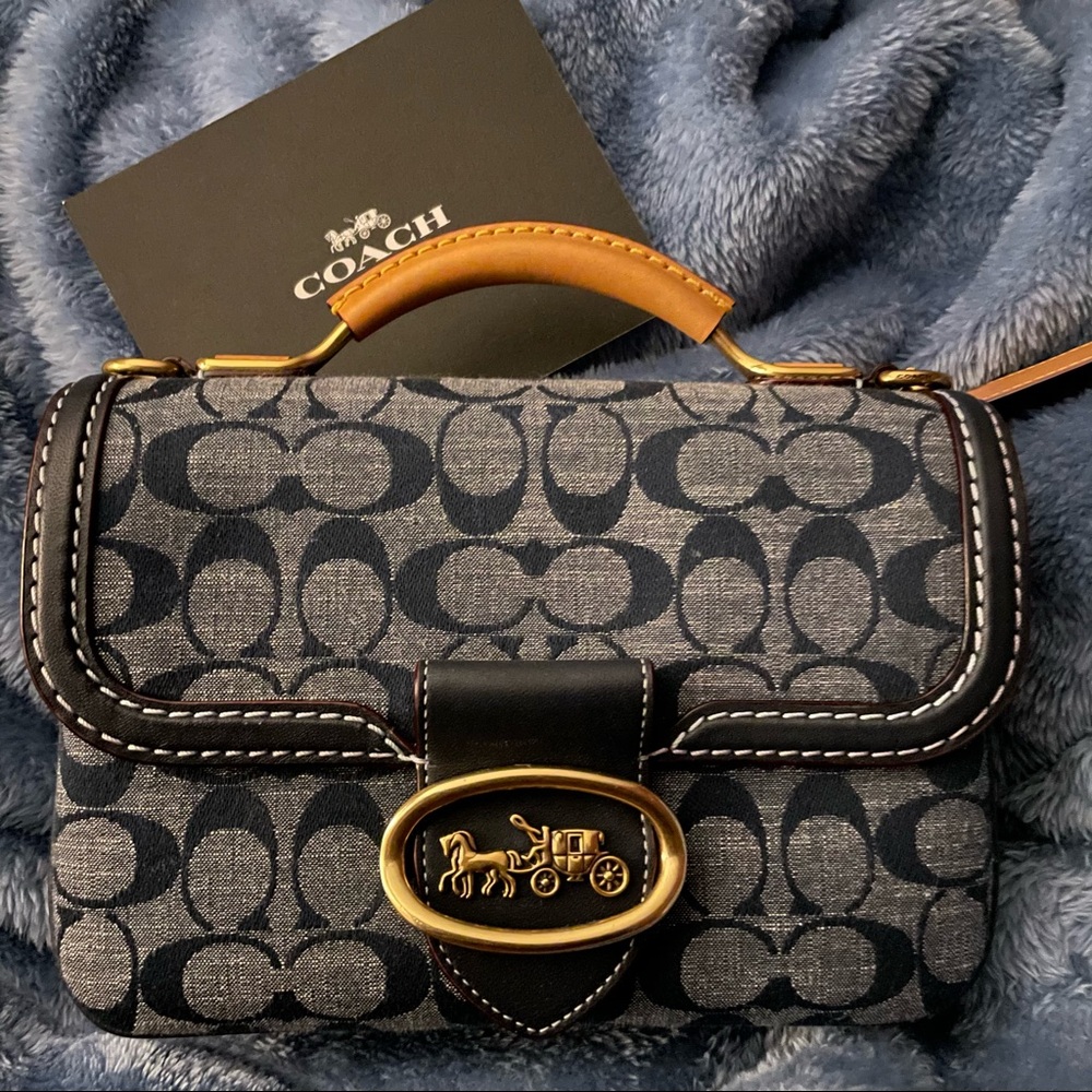 Denim coach crossbody bag